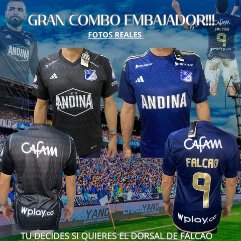 COMBO DE CAMISETAS DE MILLONARIOS 2X1 💙⚽ Camisetas de Falcao y Montero juntos por la 17